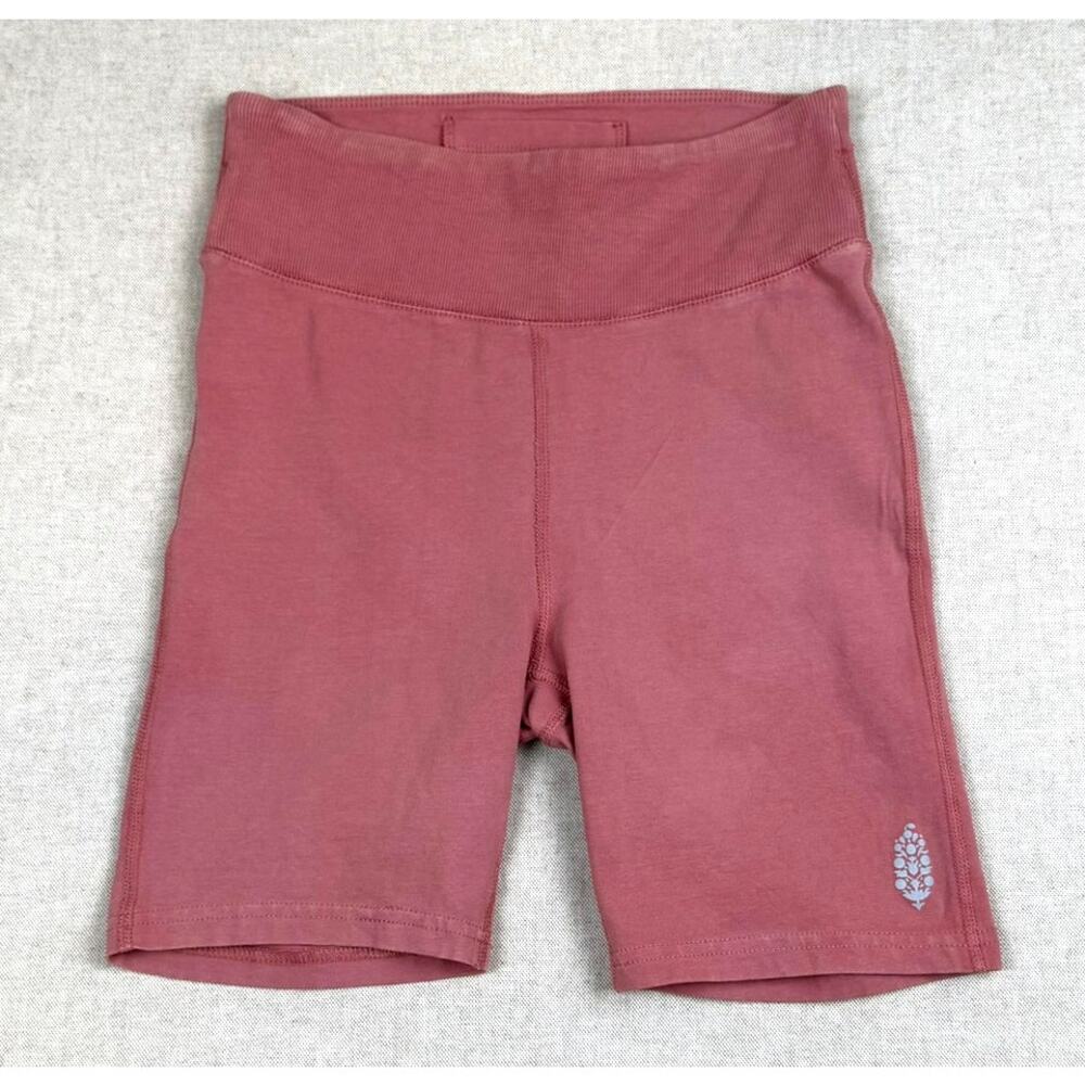 Free People FP Movement Biker Gym Workout Shorts Dusty Pink High Rise Small